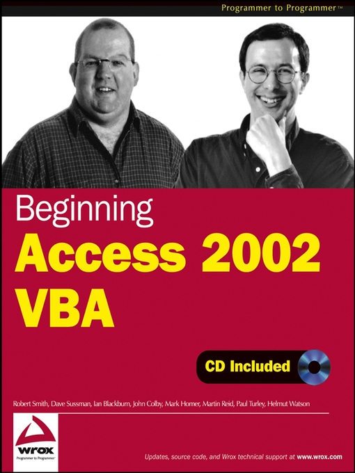 Cover image for Beginning Access 2002 VBA